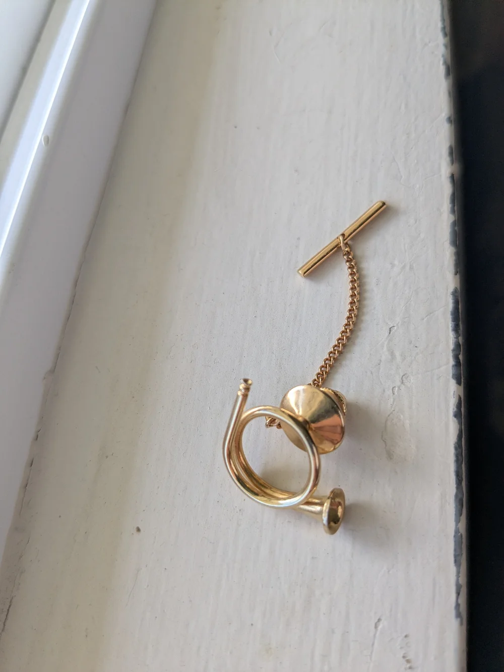 Vintage Horn Tie Pin, Tack, Lapel
